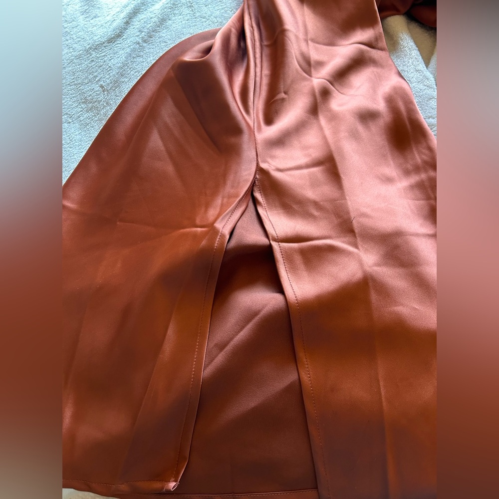 Salmon Petal & Pup Satin slip dress - Picture 11 of 13